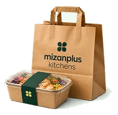 Mizanplus Kitchens delivery bag and food containers