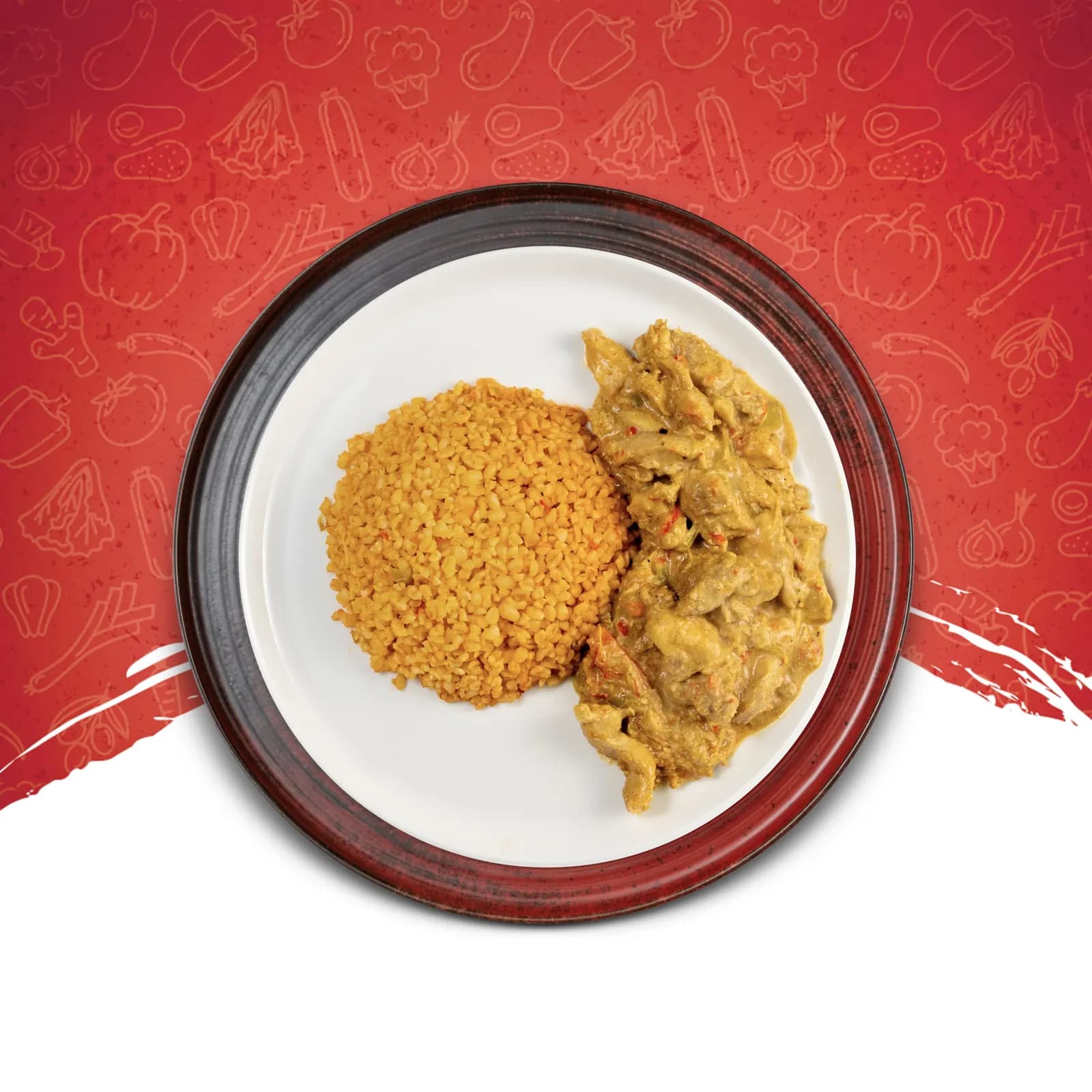 Bulgur with curry sauce from Family Kitchen
